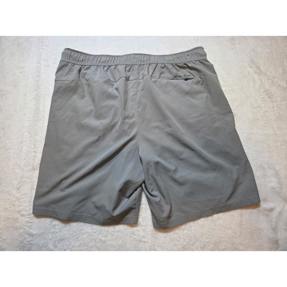 355 Eddie Bauer Men's Gray Lightweight Outdoor Travel Shorts Elastic Waist